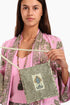 Embroidered small cross body bag in printed cotton